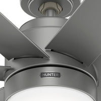 52 inch Brazos ENERGY STAR® Matte Silver Damp Rated Ceiling Fan with LED Light Kit and Handheld Remote