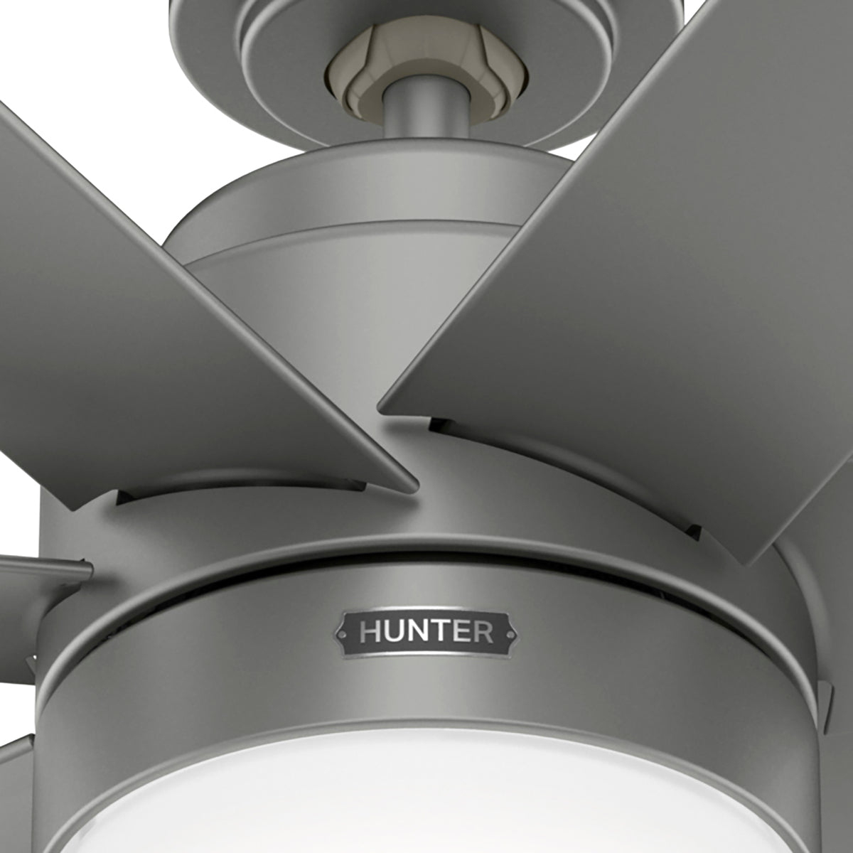 52 inch Brazos ENERGY STAR® Matte Silver Damp Rated Ceiling Fan with LED Light Kit and Handheld Remote