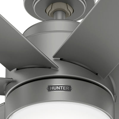 52 inch Brazos ENERGY STAR® Matte Silver Damp Rated Ceiling Fan with LED Light Kit and Handheld Remote