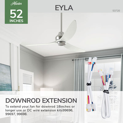 Casablanca 52 inch Eyla ENERGY STAR® Brushed Nickel Ceiling Fan and Wall Control and Handheld Remote