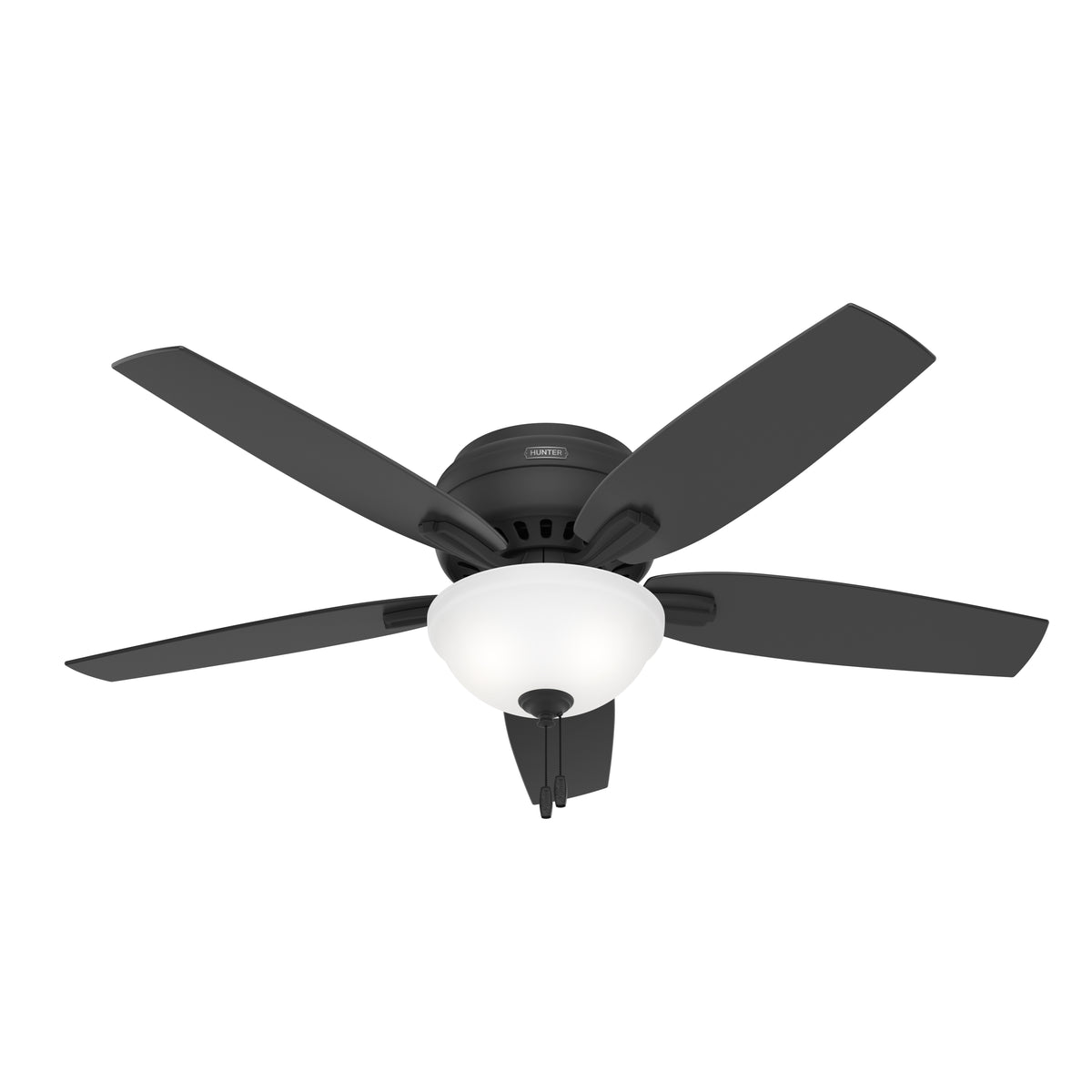 52 inch Newsome Matte Black Low Profile Ceiling Fan with LED Light Kit and Pull Chain