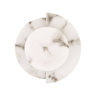 Opaline Crest 8-inch 1-light Cast Alabaster and Luxe Gold 2500K LED Wall Sconce with Cast Alabaster Resin Shade