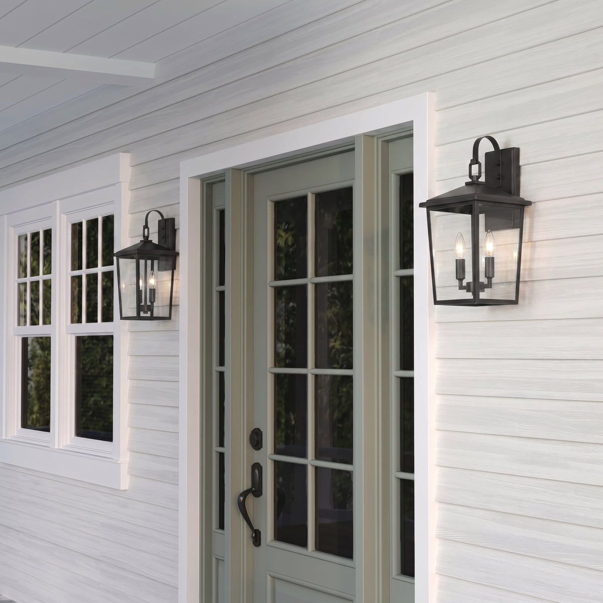 9'' Fetterton Powder Coated Black 2 Light Wall Sconce
