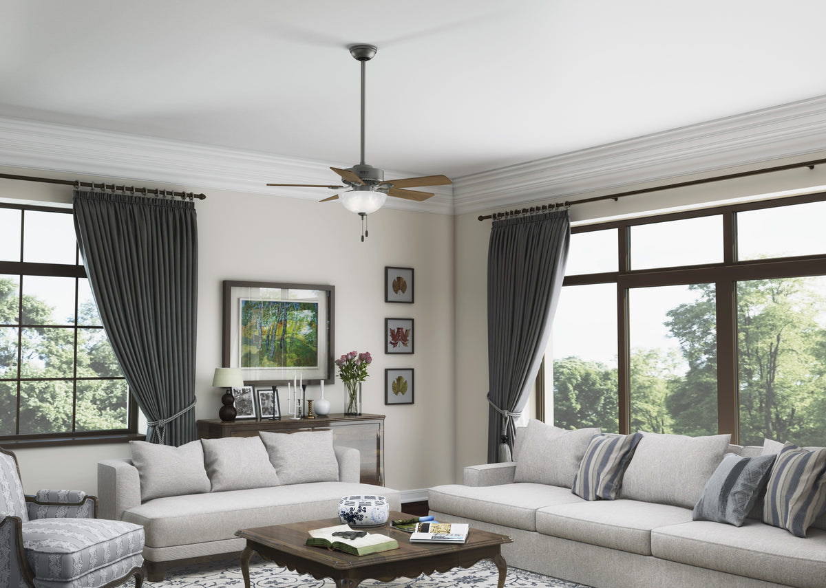 44 inch Swanson ENERGY STAR® Matte Silver Ceiling Fan with LED Light Kit and Pull Chain