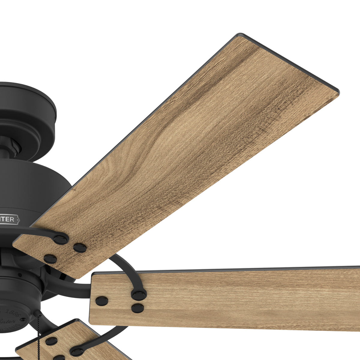52 inch Gilrock Matte Black Ceiling Fan and Pull Chain