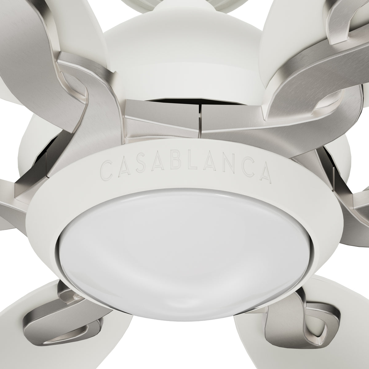 Casablanca 60 inch Azalea ENERGY STAR® Fresh White Damp Rated Ceiling Fan with LED Light Kit and Wall Control and Handheld Remote