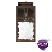 Aspenbrook 17-inch 1-light Matte Bronze Outdoor Wall Light with Water Glass