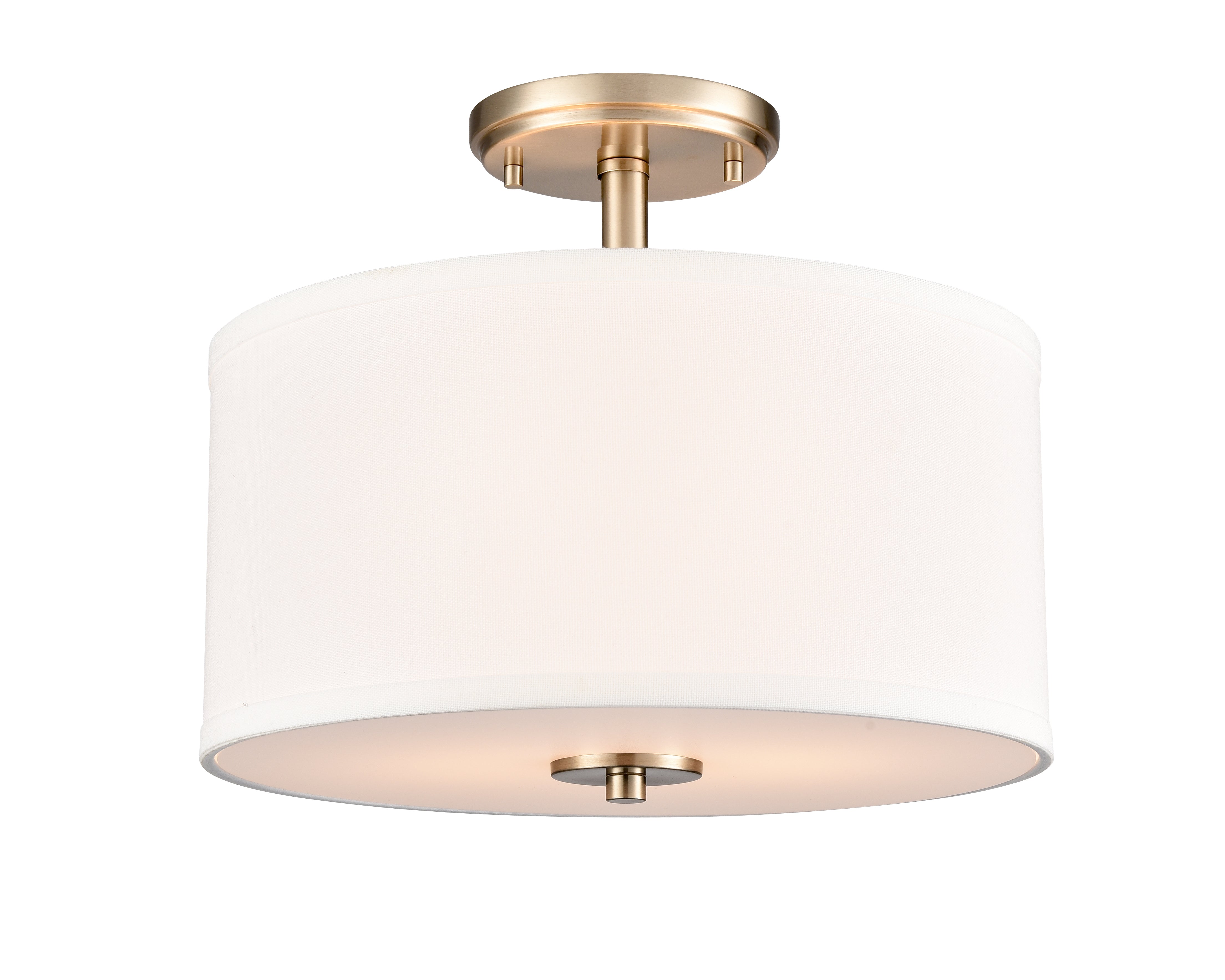 10.5'' Guyten Modern GoldWhite 2 Light Semi-Flush Mount