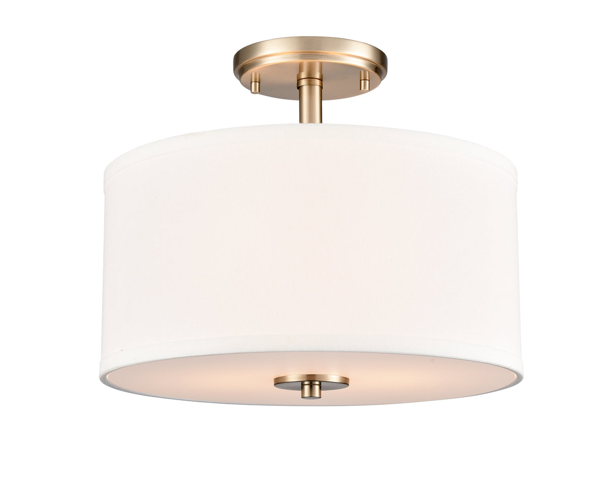 10.5'' Guyten Modern GoldWhite 2 Light Semi-Flush Mount