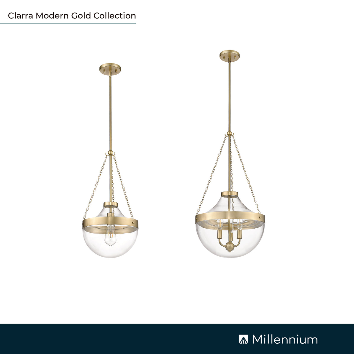 23.5'' Clarra Modern Gold 1 Light Pendant