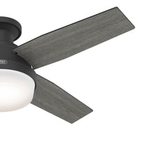 44 inch Dempsey Matte Black Low Profile Ceiling Fan with LED Light Kit and Handheld Remote