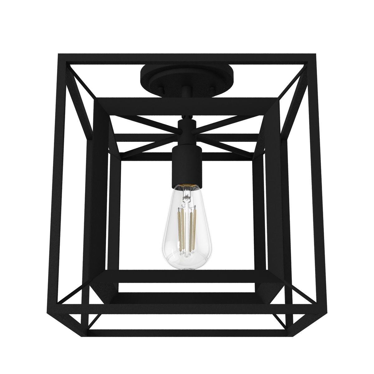 Doherty 12-inch 1-light Natural Black Iron Convertible Industrial Pendant