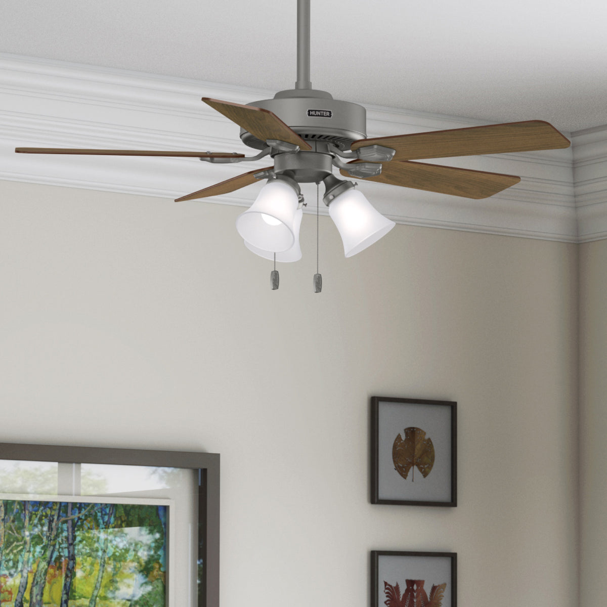 44 inch Swanson ENERGY STAR® Matte Silver Ceiling Fan with LED Light Kit