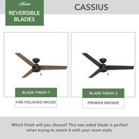 52 inch Cassius Premier Bronze Damp Rated Ceiling Fan and Pull Chain