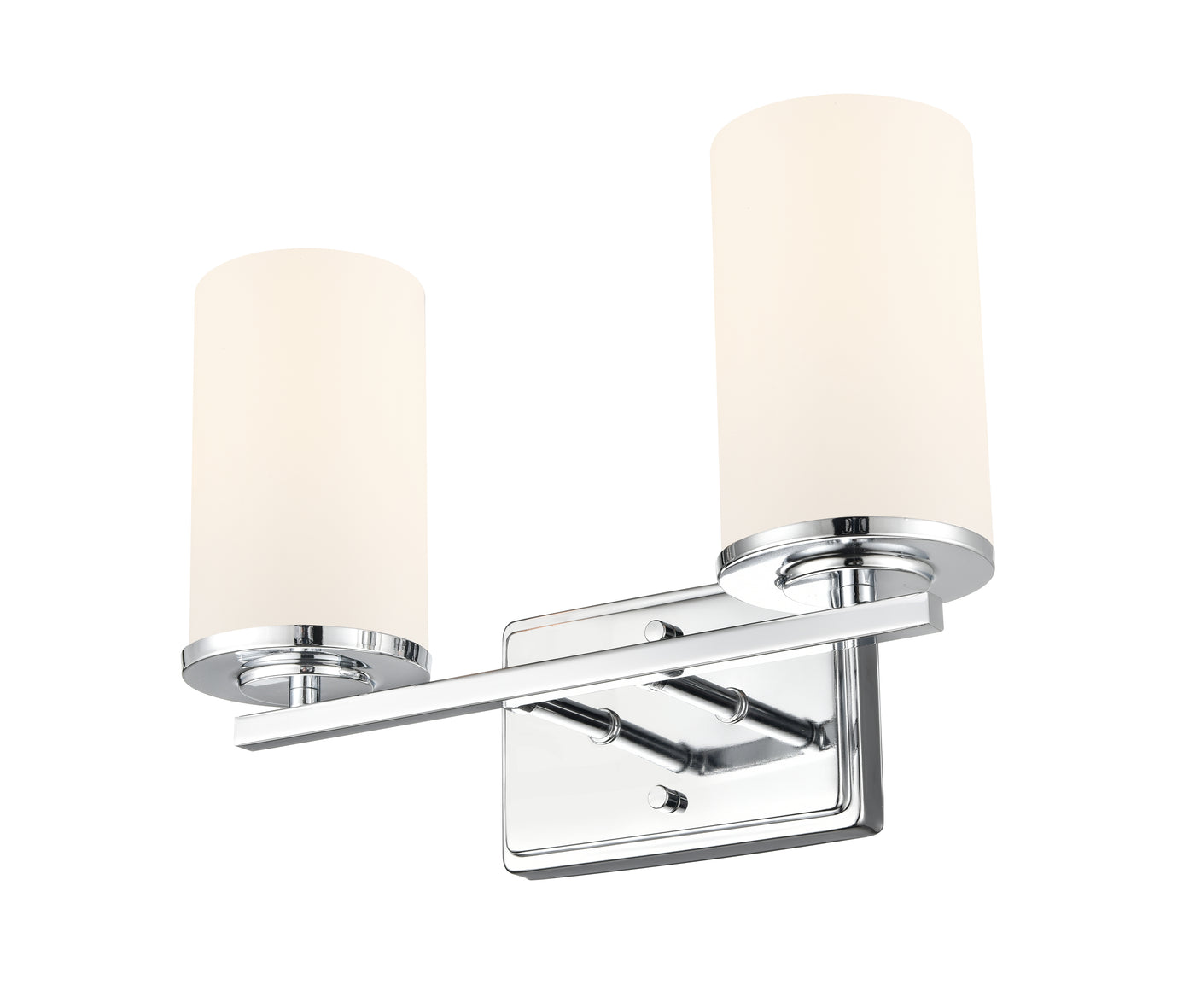 14-inch Verlana Chrome 2-Light Etched White Glass Bathroom Vanity Light