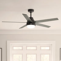60 inch Aerodyne Wi-Fi ENERGY STAR® Matte Black Ceiling Fan with LED Light Kit and Handheld Remote