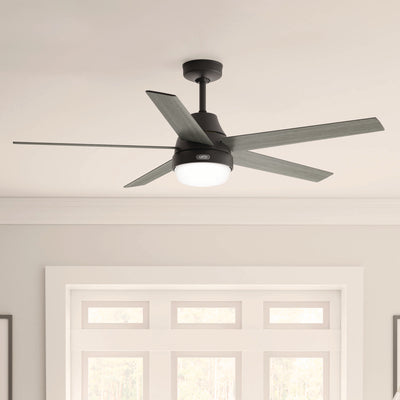 60 inch Aerodyne Wi-Fi ENERGY STAR® Matte Black Ceiling Fan with LED Light Kit and Handheld Remote