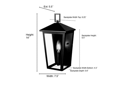 7.5'' Munger Powder Coated Black 1 Light Wall Sconce