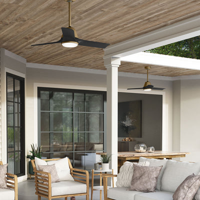 44 inch Aeronaut  Wi-Fi ENERGY STAR® Luxe Gold Damp Rated Ceiling Fan with LED Light Kit and Handheld Remote