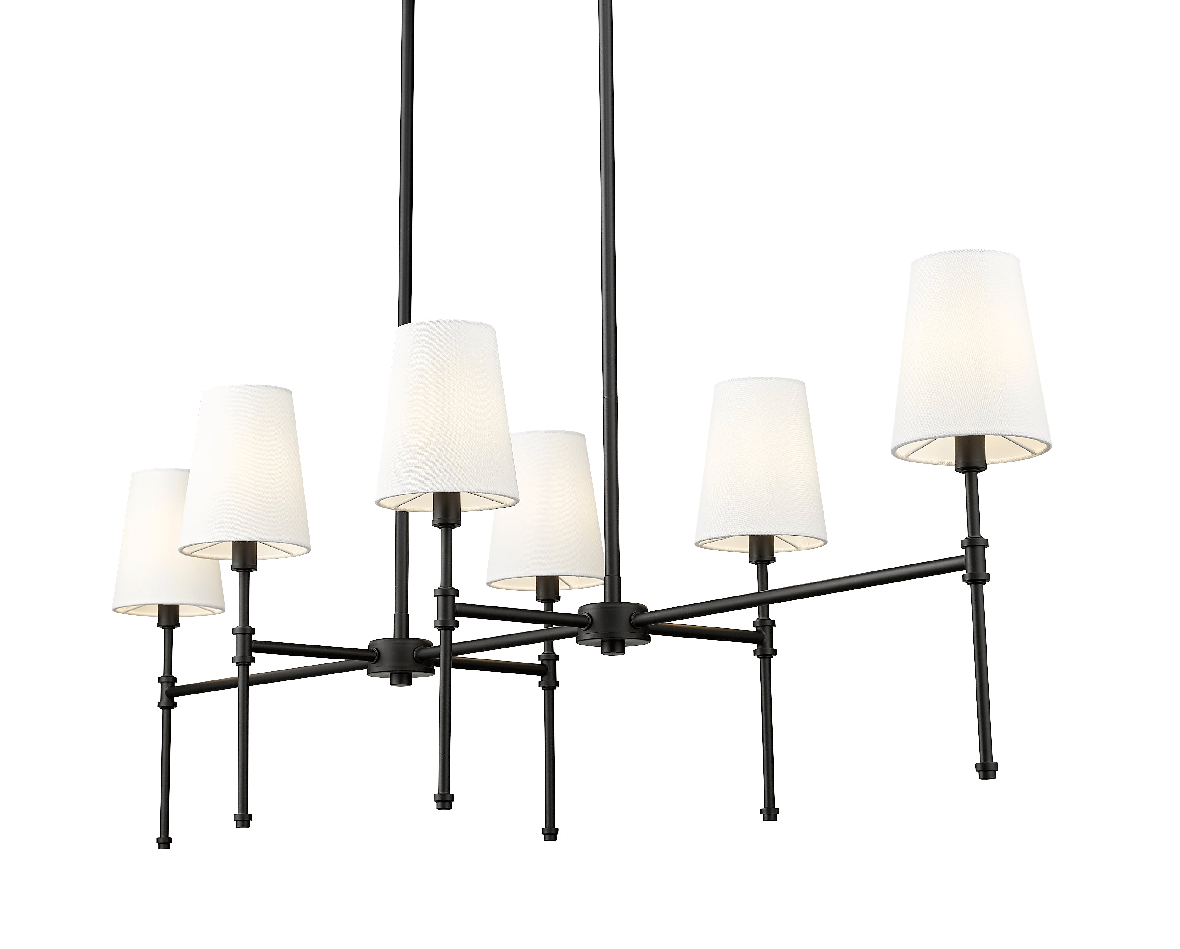 18'' Adorra Matte Black 6 Light Linear Chandelier