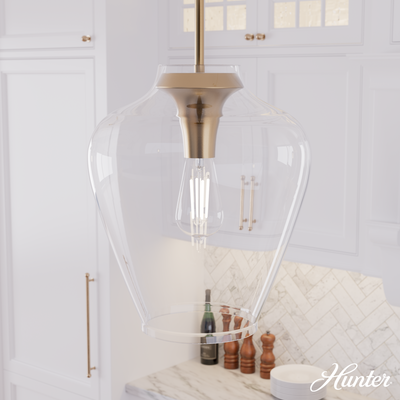Vidria 12-inch 1-light Alturas Gold Pendant with Clear Glass