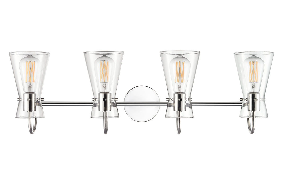 30.75'' Camellia Polished Nickel 4 Light Bath Vanity