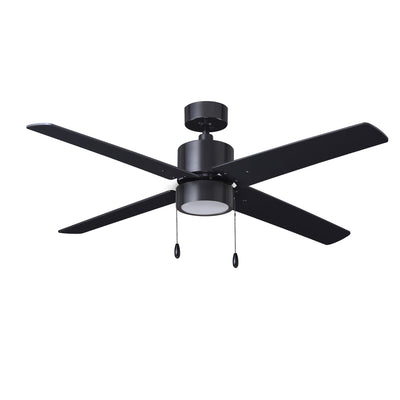 52 Inch Aldea AC Black Indoor Ceiling Fan 4-Blade Reversible