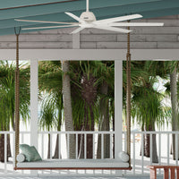 72 inch Downtown ENERGY STAR® Matte White Damp Rated Ceiling Fan and Wall Control