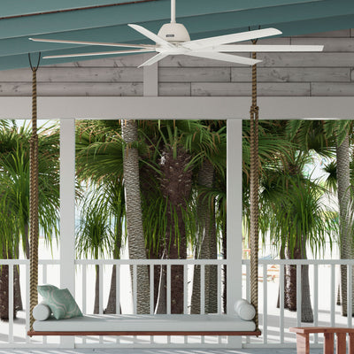 72 inch Downtown ENERGY STAR® Matte White Damp Rated Ceiling Fan and Wall Control