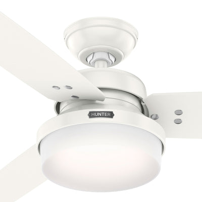 52 inch Sentinel Fresh White Ceiling Fan with LED Light Kit and Handheld Remote