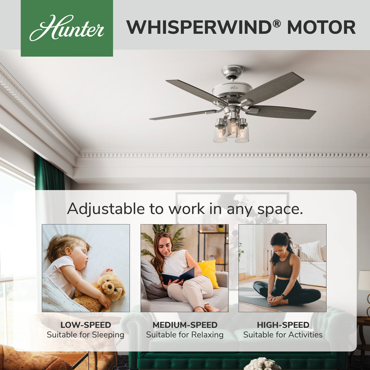 52 inch Bennett Brushed Nickel Ceiling Fan with LED Light Kit and Handheld Remote