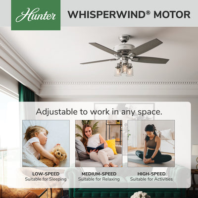 52 inch Bennett Brushed Nickel Ceiling Fan with LED Light Kit and Handheld Remote
