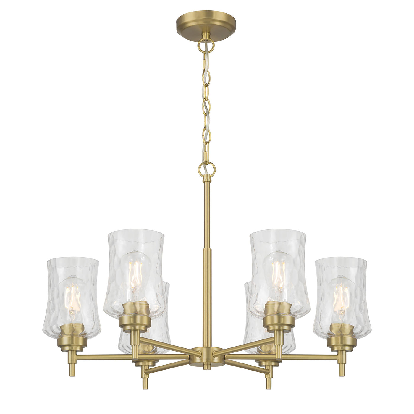 17.5'' Clarvyn Vintage Brass 6 Light Chandelier