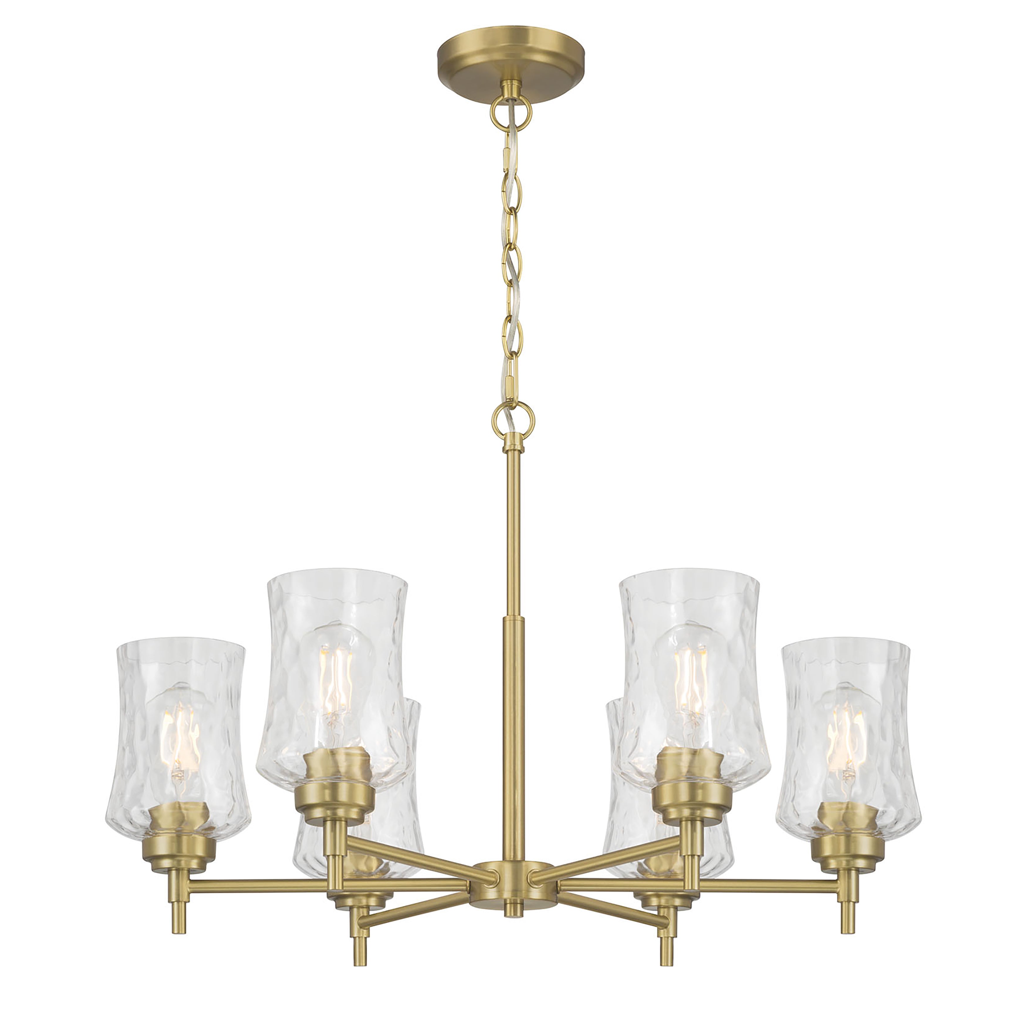17.5'' Clarvyn Vintage Brass 6 Light Chandelier
