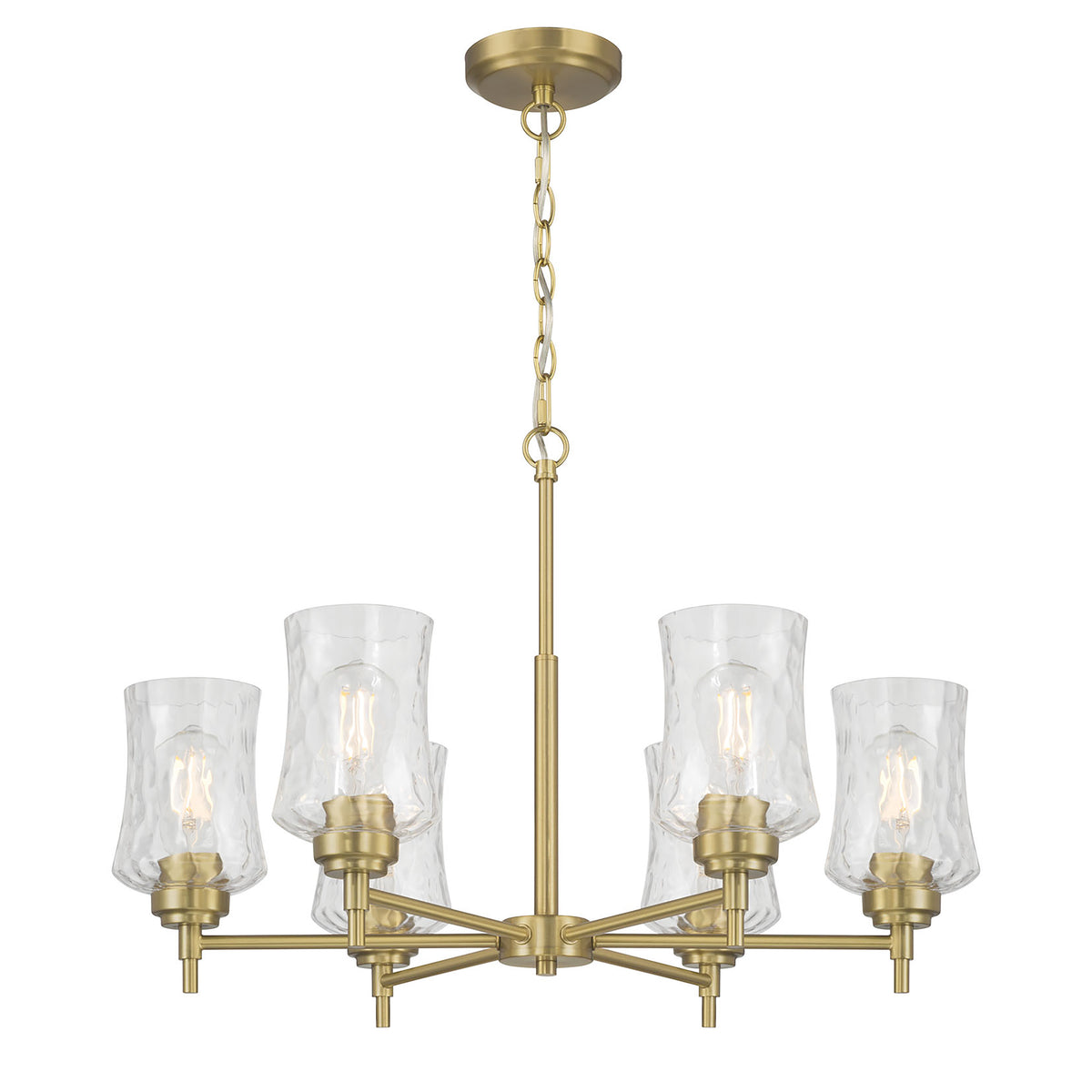 17.5'' Clarvyn Vintage Brass 6 Light Chandelier