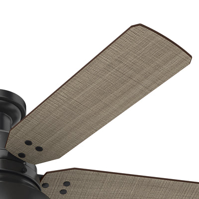 52 inch Mill Valley Matte Black Low Profile Damp Rated Ceiling Fan with LED Light Kit and Pull Chain