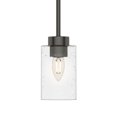 Hartland 4-inch 1-light Noble Bronze Pendant with Seeded Glass