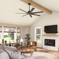 60 inch Downtown ENERGY STAR® Matte Bronze Damp Rated Ceiling Fan and Wall Control