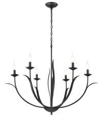 26.5'' Charlize Matte Black 6 Light Chandelier