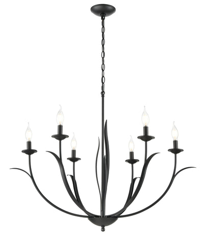 26.5'' Charlize Matte Black 6 Light Chandelier