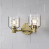 14'' Vessair Vintage Brass 2 Light Bath Vanity