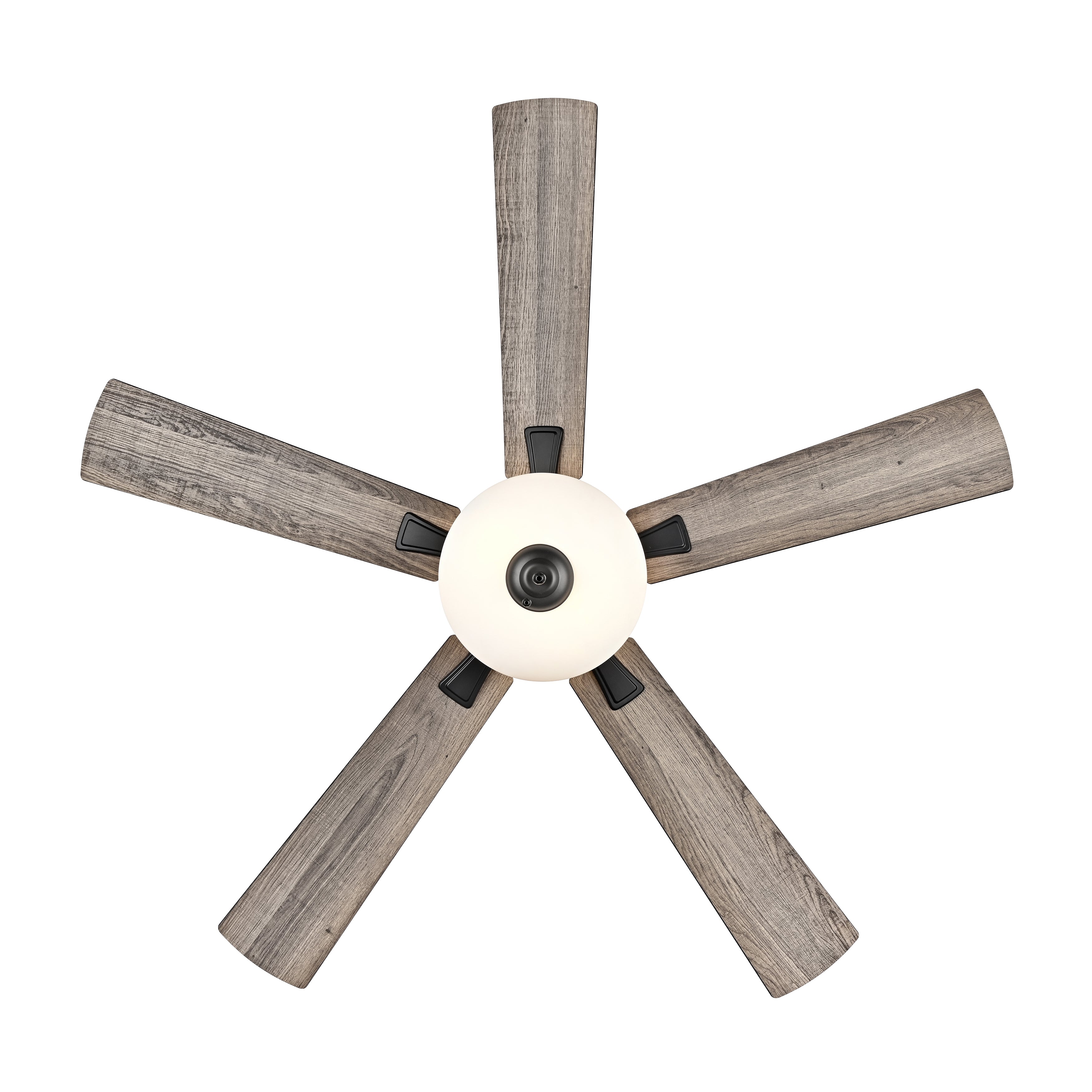 52 Inch Galeson AC Matte Black Indoor Ceiling Fan 5-Blade 2 Lights Reversible