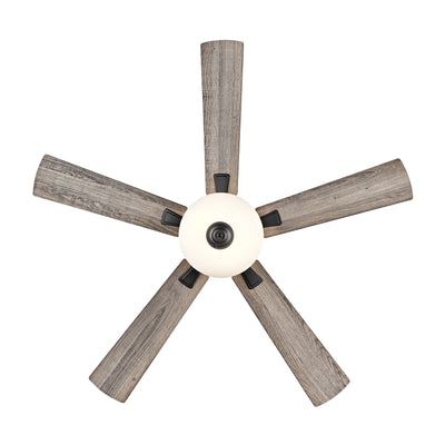52 Inch Galeson AC Matte Black Indoor Ceiling Fan 5-Blade 2 Lights Reversible