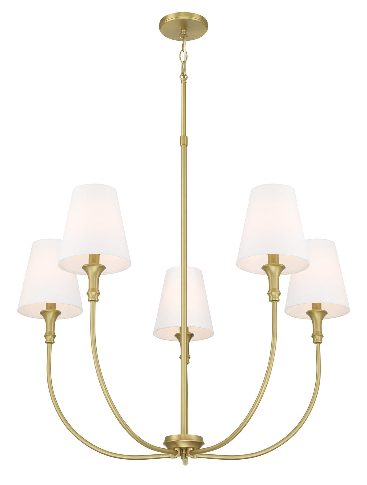 32.5'' Mairbourne Vintage Brass 5 Light Chandelier