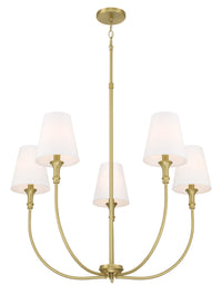 32.5'' Mairbourne Vintage Brass 5 Light Chandelier
