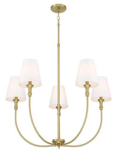 32.5'' Mairbourne Vintage Brass 5 Light Chandelier