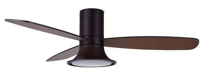 52 Inch 1 Light LED Indoor Outdoor Bronze Ceiling Fan with Remote