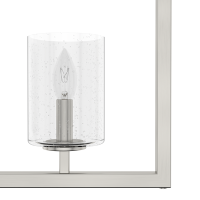Kerrison 48-inch 6-light Brushed Nickel Linear Chandelier with Seeded Glass