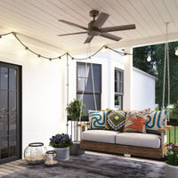 52 inch Kennicott Matte Bronze Damp Rated Ceiling Fan and Wall Control