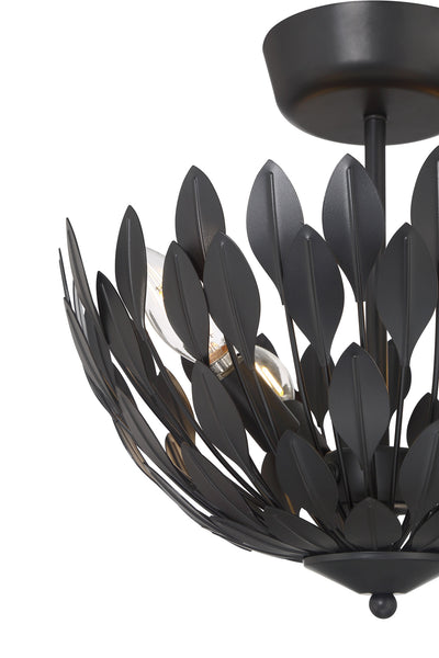 12.75'' Merylmint Matte Black 4 Light Semi-Flush Mount